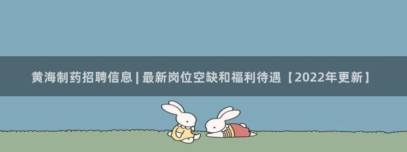 9游会老哥：黄海制药招聘信息 | 最新岗位空缺和福利待遇【2022年更新】