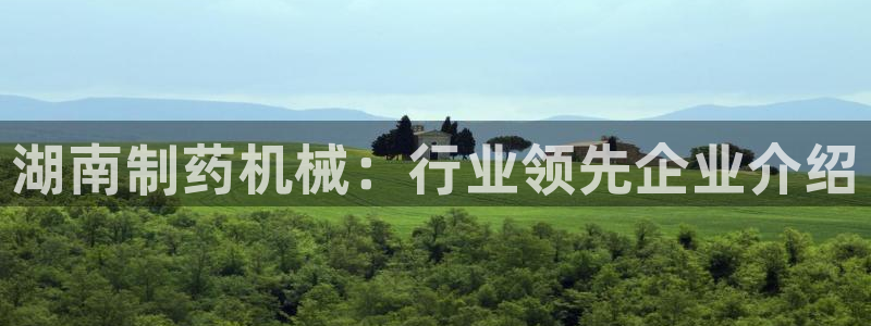 老哥吧九游会下架吗：湖南制药机械：行业领先企业介绍