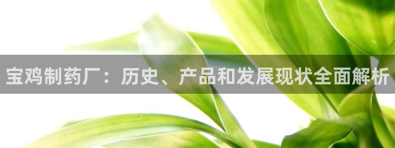 老哥吧九游会：宝鸡制药厂：历史、产品和发展现状全面解析