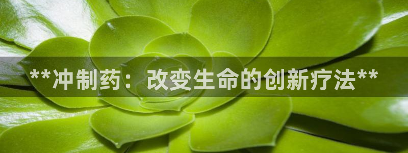 九游会老哥：**冲制药：改变生命的创新疗法**