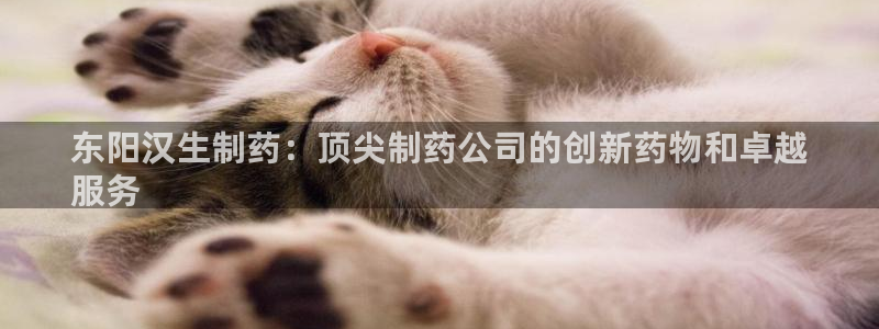 ag九游老哥俱乐部：东阳汉生制药：顶尖制药公司的创新药物和卓越
服务