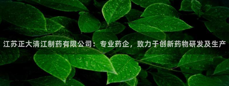 九游会老哥俱乐部官网首页论坛：江苏正大清江制药有限公司：专业药企，致力于创新药物研发及生产
