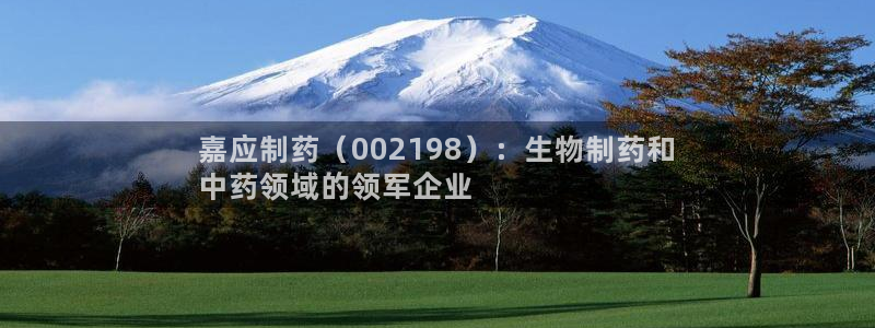 九游会老哥必备的交流社区：嘉应制药（002198）：生物制药和
中药领域的领军企业