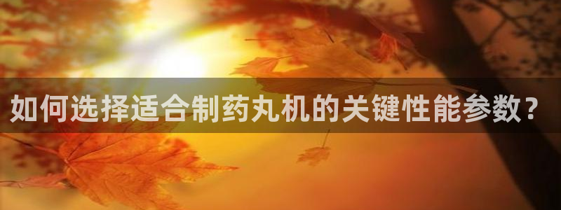 ag九游会老哥俱乐部：如何选择适合制药丸机的关键性能参数？
