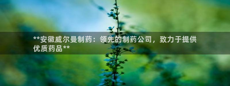 ag九游会老哥俱乐部：**安徽威尔曼制药：领先的制药公司，致力于提供
优质药品**